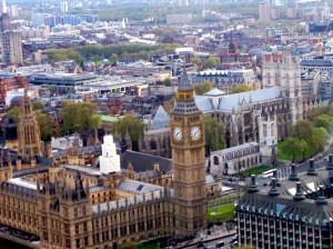 Big Ben and Westminster Abbey from the London Eye